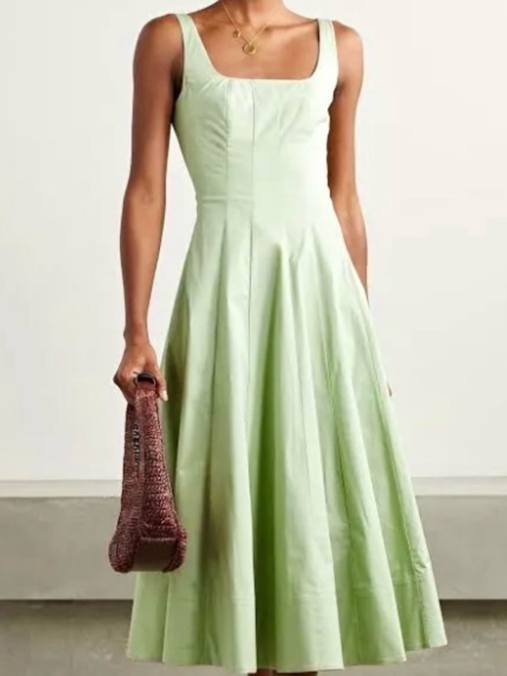 🌺🎉HP🎉🌺 NWT Staud Wells Midi Dress Pale Jade